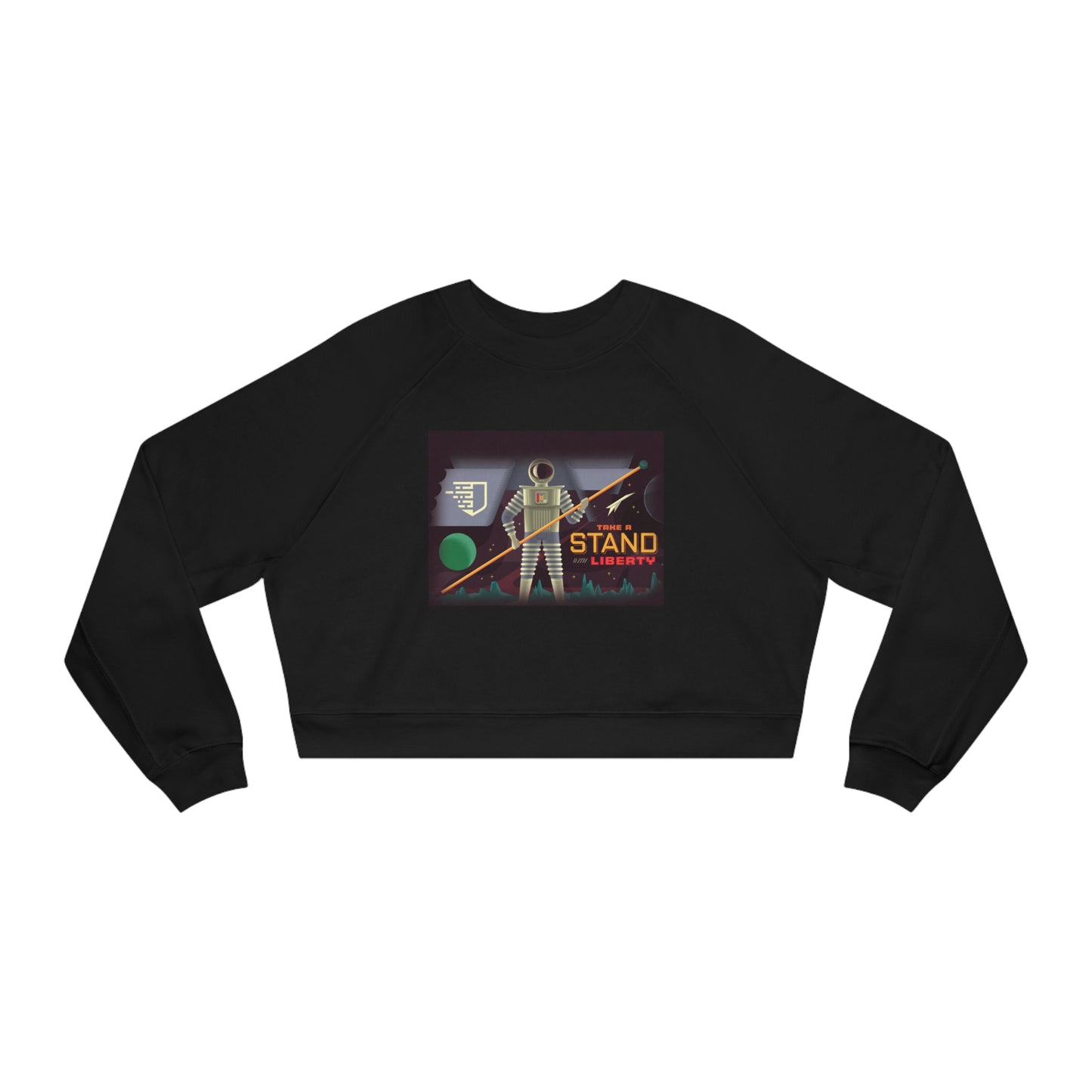 Liberty Blockchain Astronaut Women's Cropped Fleece Pullover