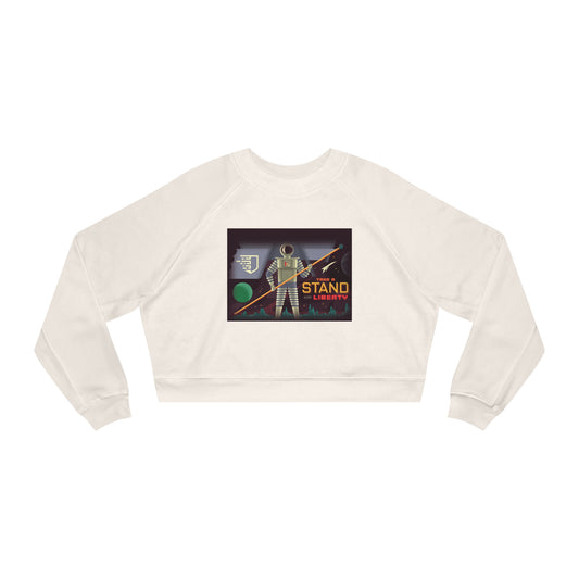 Liberty Blockchain Astronaut Women's Cropped Fleece Pullover